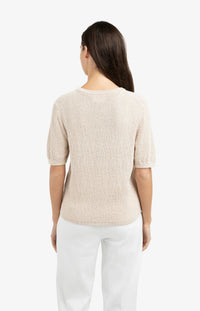YAYA - Short Sleeve Textured Sweater