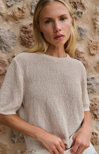 YAYA - Short Sleeve Textured Sweater