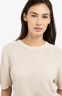 YAYA - Short Sleeve Textured Sweater