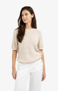 YAYA - Short Sleeve Textured Sweater