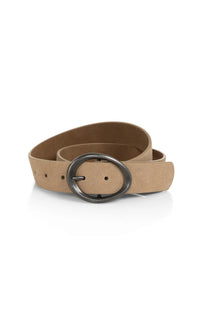 YAYA - Thin Suede Belt in Tan Brown