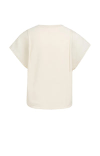 YAYA - Top with Sheer Short Sleeves in Creme Beige
