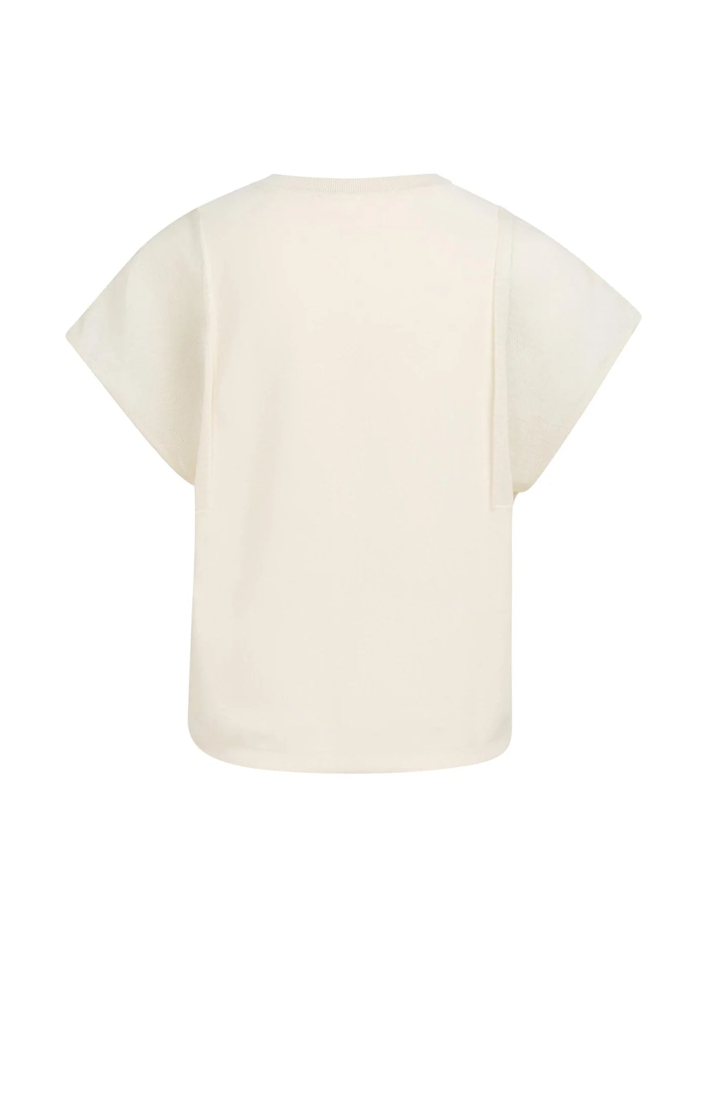 YAYA - Top with Sheer Short Sleeves in Creme Beige