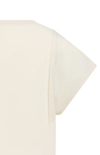 YAYA - Top with Sheer Short Sleeves in Creme Beige