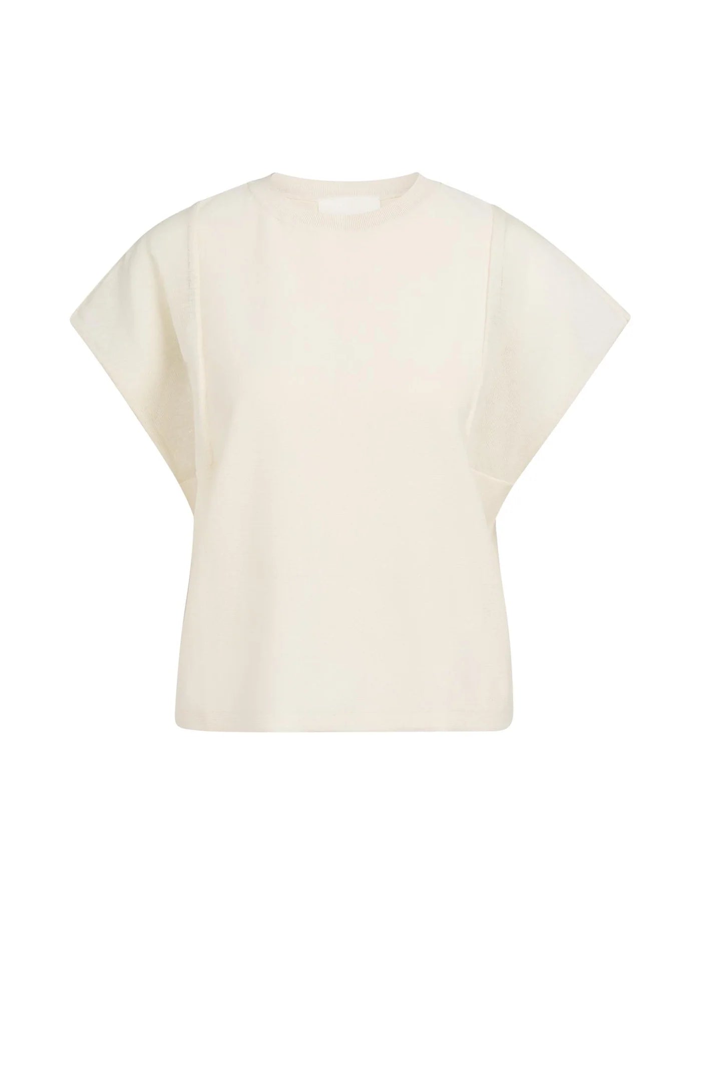 YAYA - Top with Sheer Short Sleeves in Creme Beige