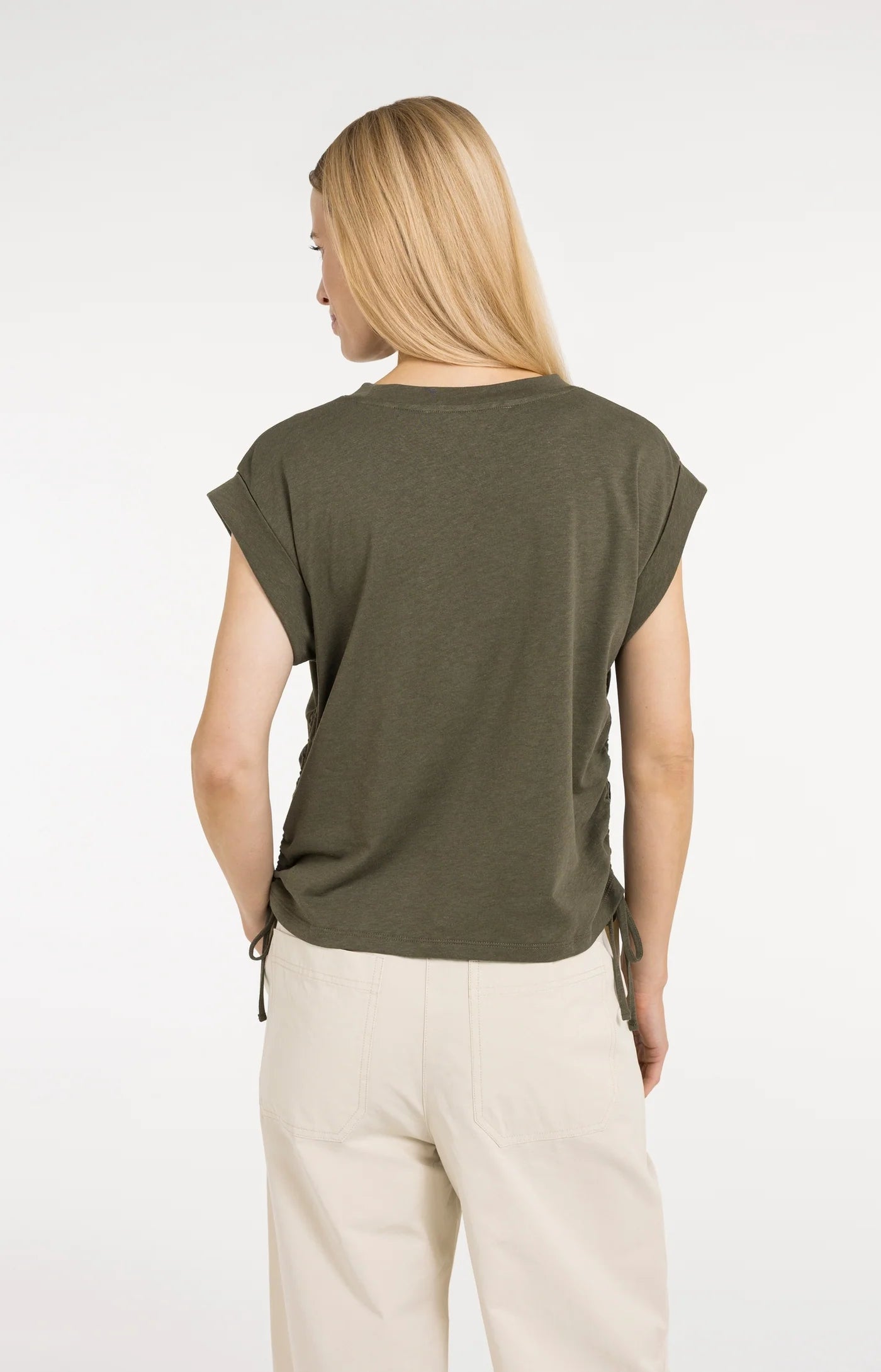 YAYA -  Top with Adjustable Cords in Army Green