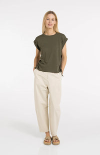 YAYA -  Top with Adjustable Cords in Army Green