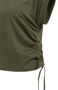YAYA -  Top with Adjustable Cords in Army Green
