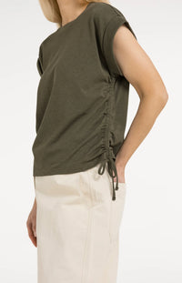 YAYA -  Top with Adjustable Cords in Army Green
