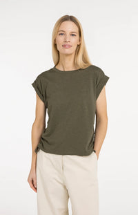 YAYA -  Top with Adjustable Cords in Army Green