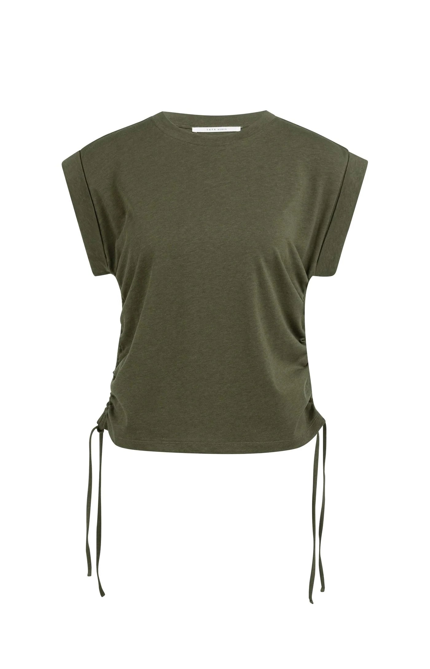 YAYA -  Top with Adjustable Cords in Army Green