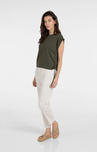 YAYA -  Top with Adjustable Cords in Army Green