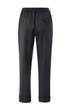YAYA - Trousers with elastic waistband in Oyster Black