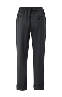 YAYA - Trousers with elastic waistband in Oyster Black
