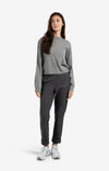 YAYA - Trousers with elastic waistband in Oyster Black