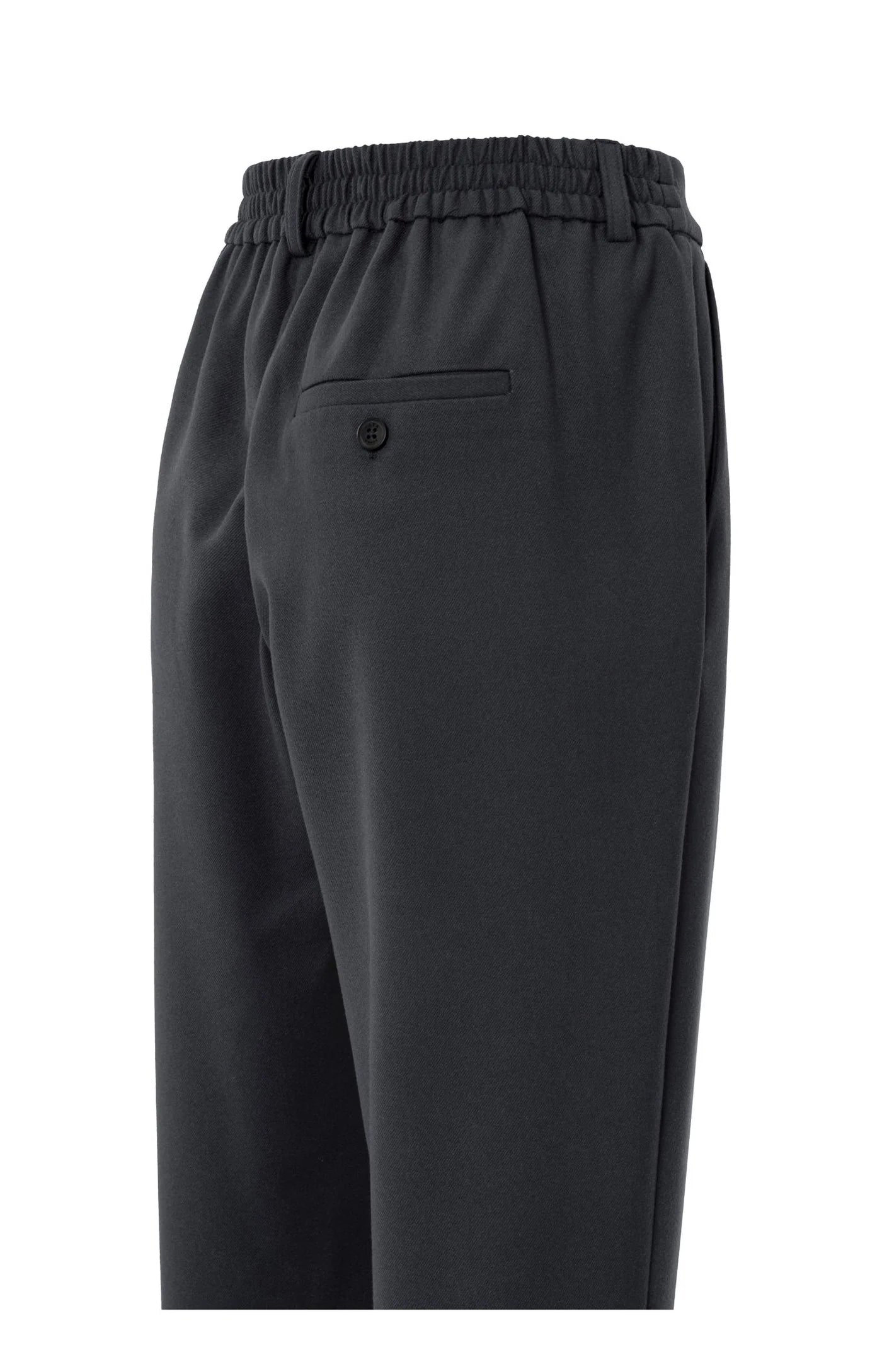 YAYA - Trousers with elastic waistband in Oyster Black
