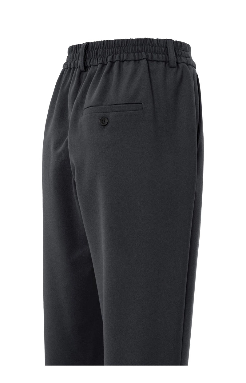 YAYA - Trousers with elastic waistband in Oyster Black