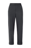 YAYA - Trousers with elastic waistband in Oyster Black