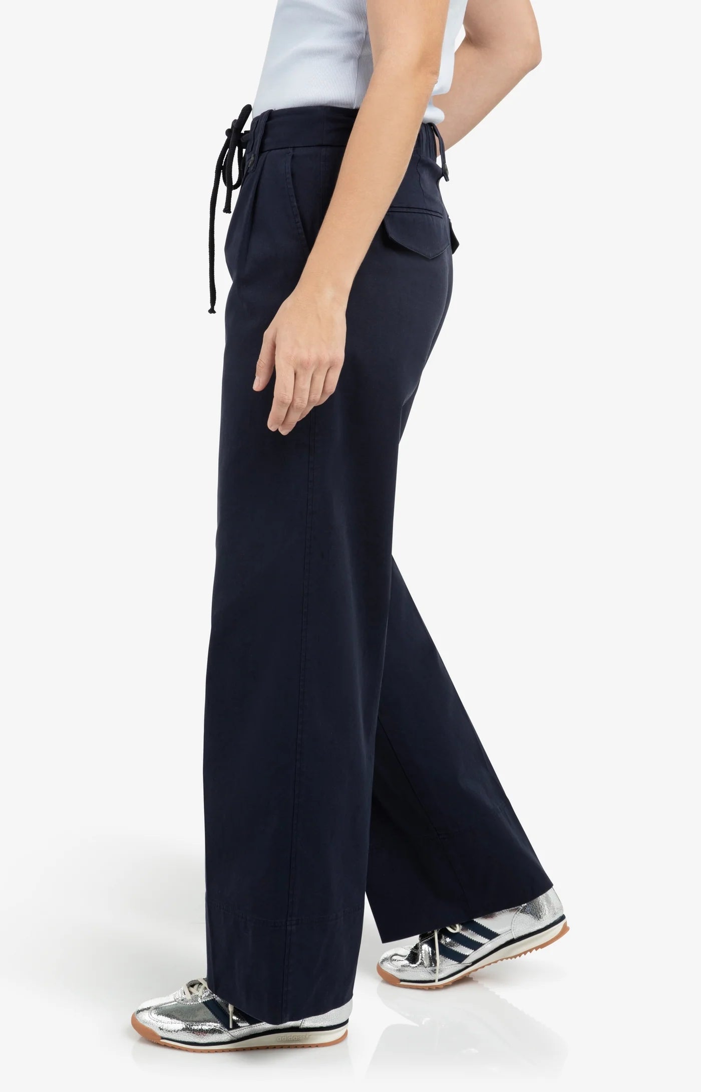 YAYA - Woven Wide Leg Trousers in Navy Blazer Blue