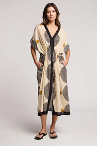 Velvet - Amira - Cotton Midi Kaftan Dress in Neutral