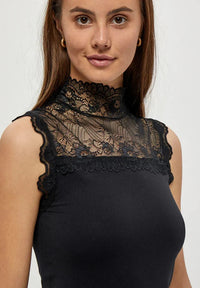 Minus - Vanessa High Neck Top in Black