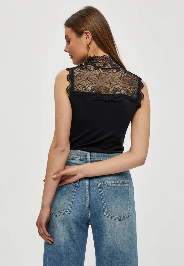Minus - Vanessa High Neck Top in Black