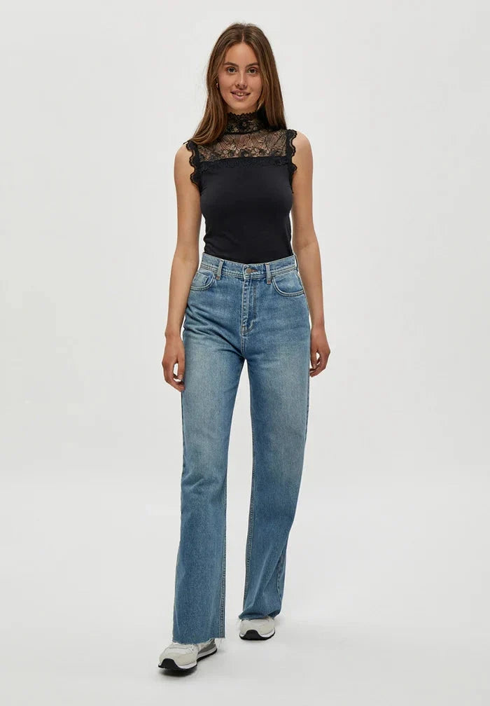 Minus - Vanessa High Neck Top in Black