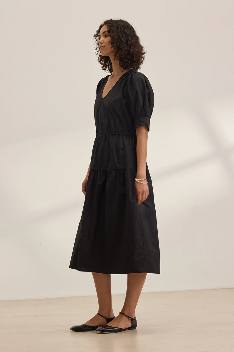 Velvet - Lianna - Cotton Poplin Dress in Black