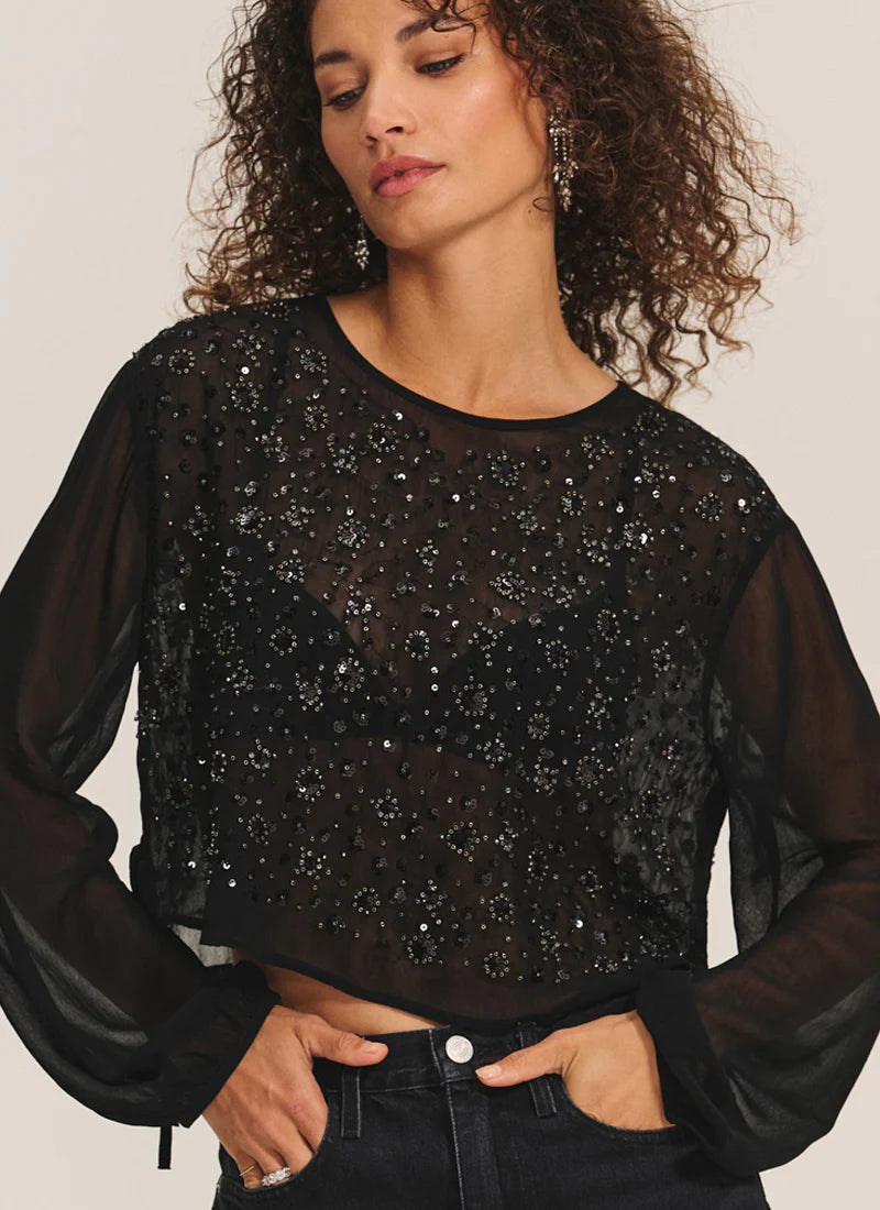 Velvet - Marlowe - Sequins Top in Black