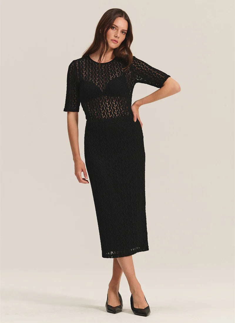 Velvet - Mia - Stretch Lace Skirt in Black