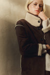 Velvet - Shona - Luxe Sherpa Reversible Jacket in Espresso