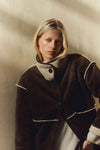 Velvet - Shona - Luxe Sherpa Reversible Jacket in Espresso