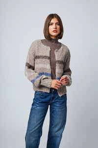 LINE Knitwear - Georgiana Open Cardigan in Birch Forest