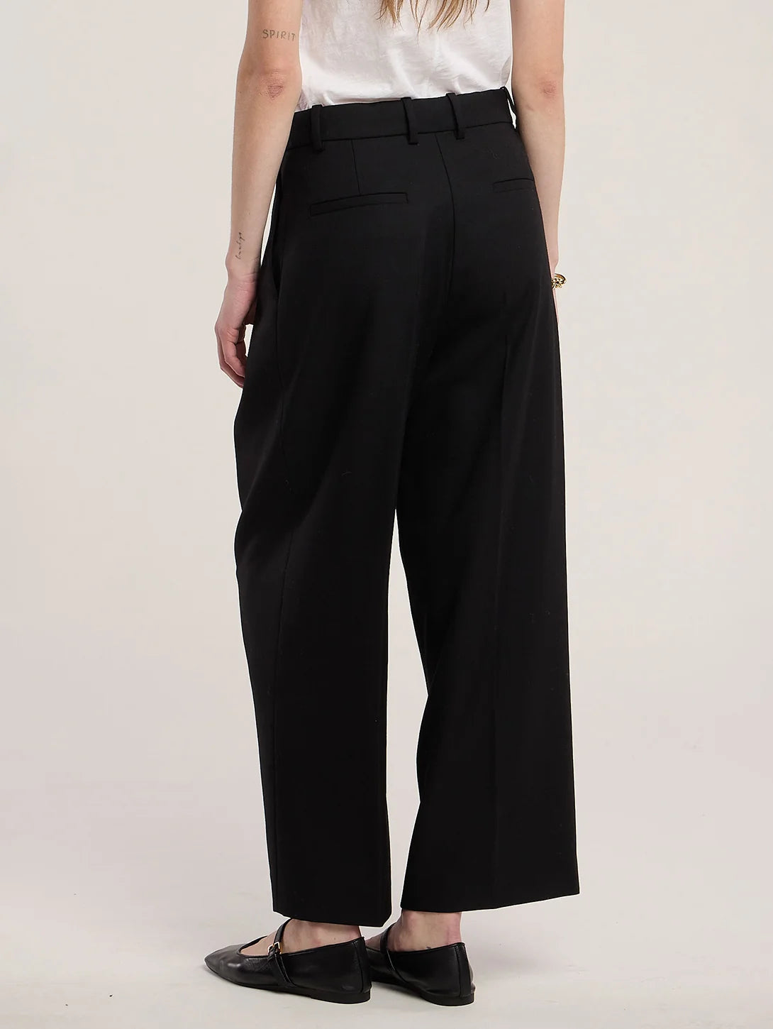 Velvet - Karsyn Wool Blend Twill Pant in Black