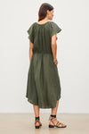 Velvet - Pepper - Woven Linen Drawstring Dress in Tootsie