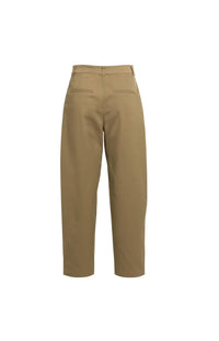 YAYA - Woven loose fit straight leg trousers with seam details - Teak Brown