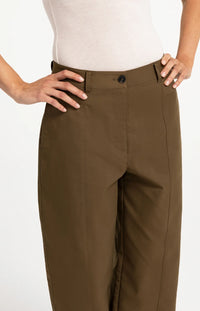 YAYA - Woven loose fit straight leg trousers with seam details - Teak Brown