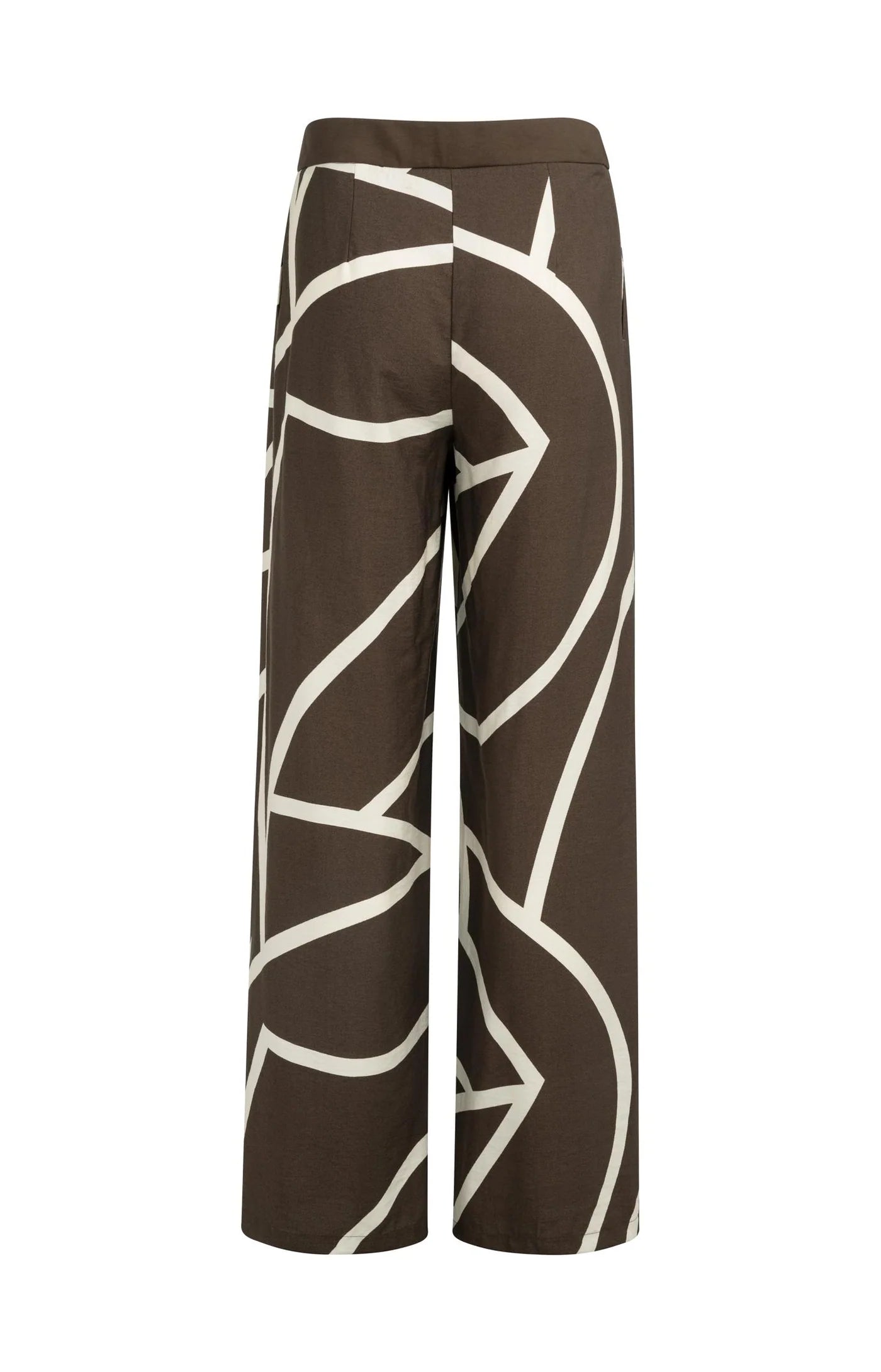 YAYA - Woven Printed Wide Leg Trousers in Chocolate Martini Brown