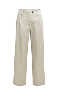 YAYA - Woven Loose Fit wide leg trousers with pleat detail - Pure Cashmere