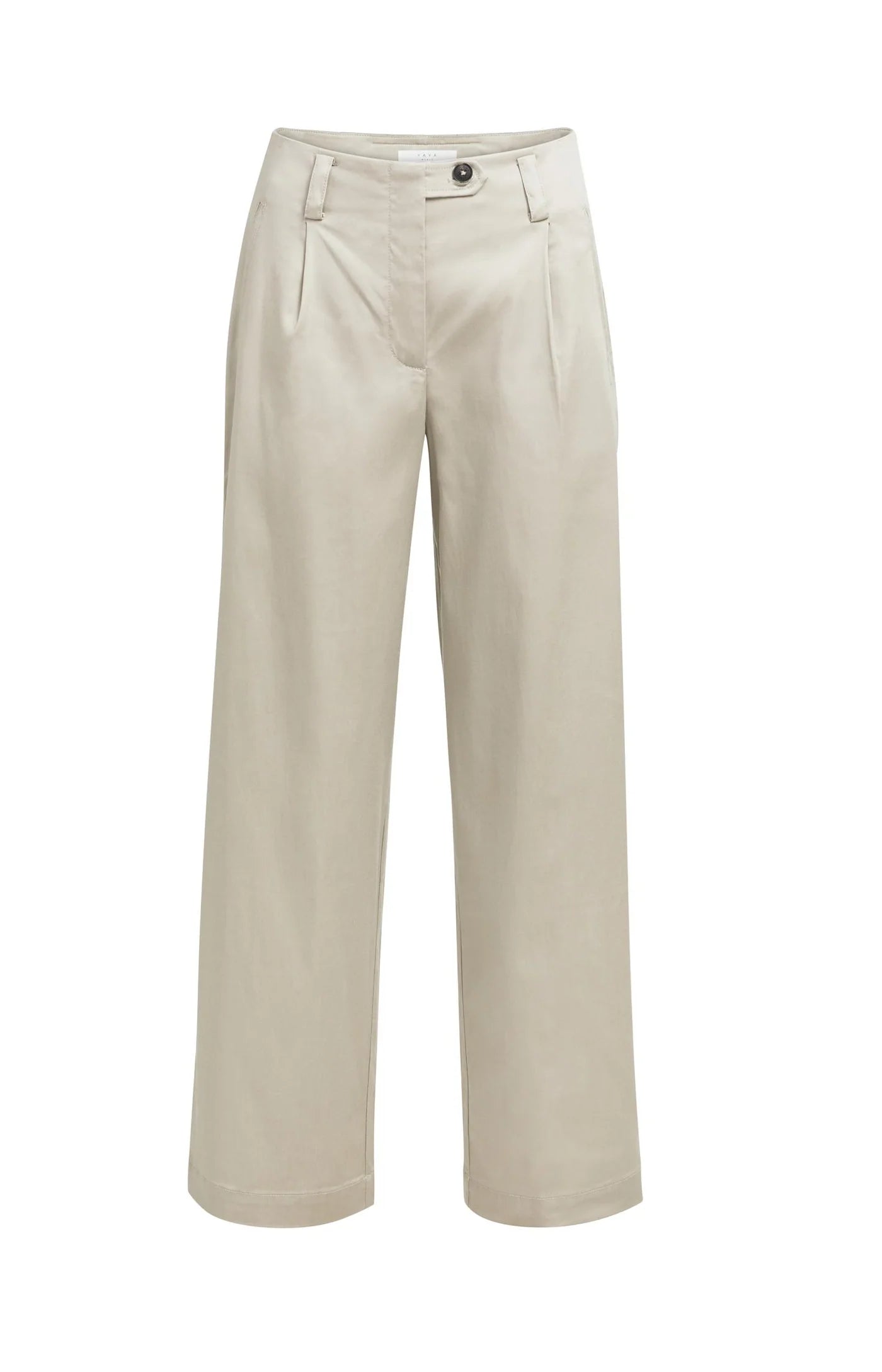 YAYA - Woven Loose Fit wide leg trousers with pleat detail - Pure Cashmere