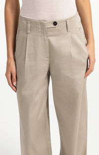 YAYA - Woven Loose Fit wide leg trousers with pleat detail - Pure Cashmere