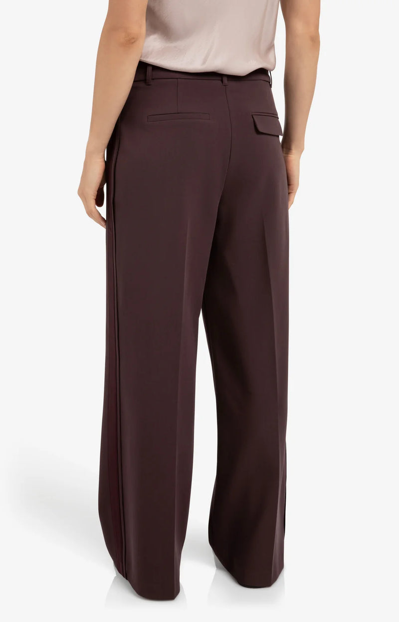 YAYA - Woven Wide Leg Trousers with Satin Side Tape