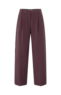 YAYA - Woven Wide Leg Trousers with Satin Side Tape