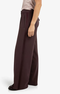 YAYA - Woven Wide Leg Trousers with Satin Side Tape