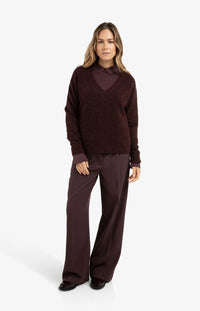 YAYA - Woven Wide Leg Trousers with Satin Side Tape