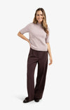 YAYA - Woven Wide Leg Trousers with Satin Side Tape