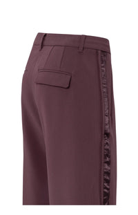 YAYA - Woven Wide Leg Trousers with Satin Side Tape