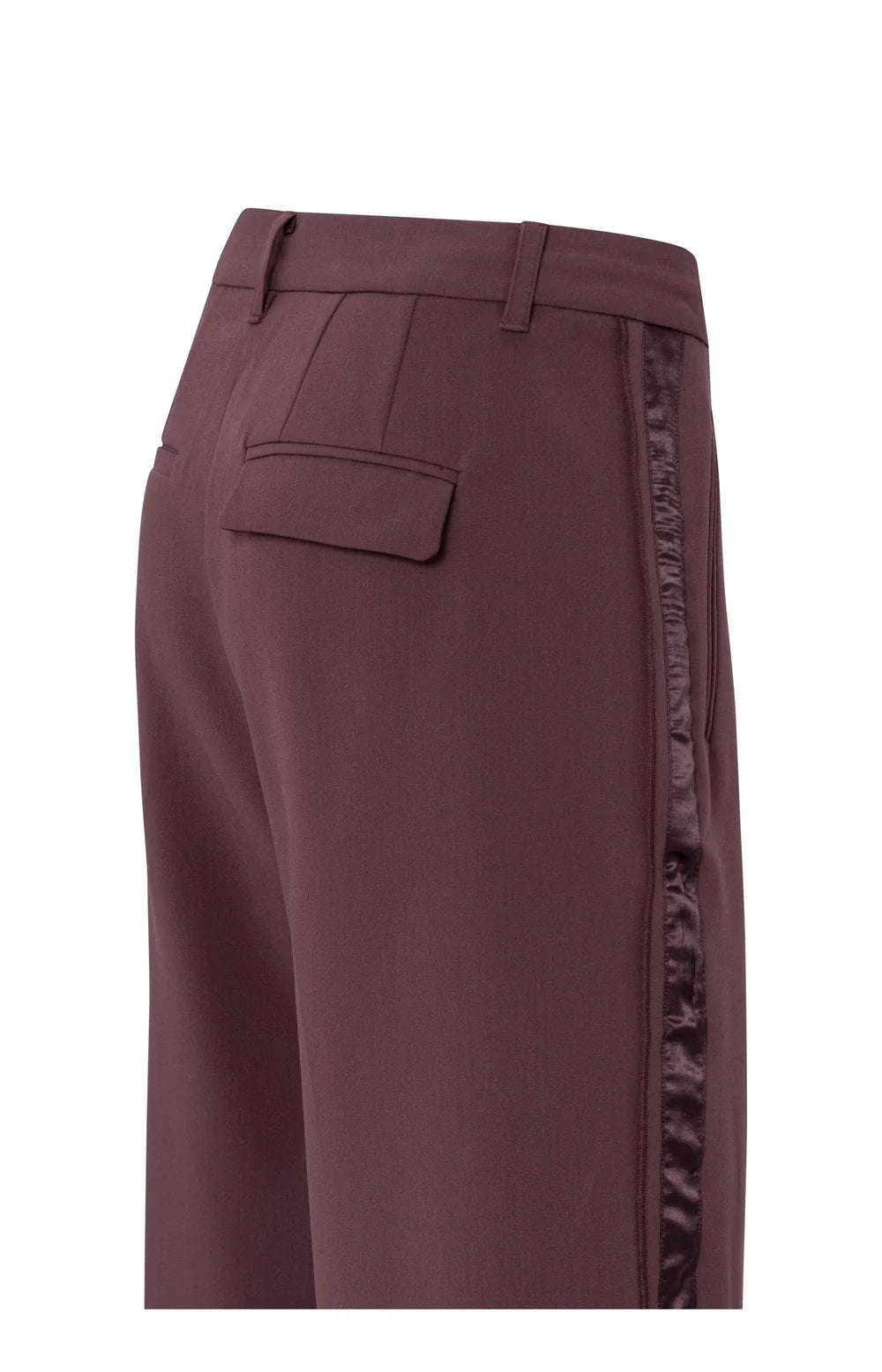 YAYA - Woven Wide Leg Trousers with Satin Side Tape