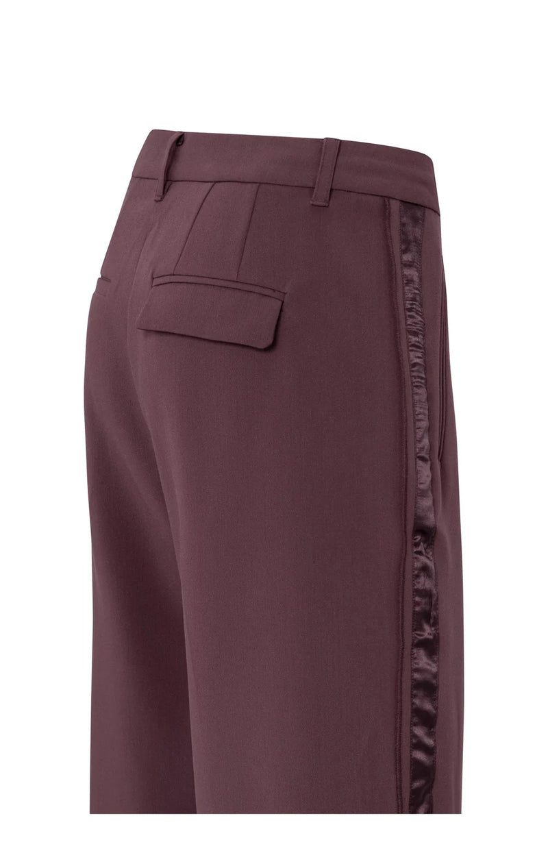 YAYA - Woven Wide Leg Trousers with Satin Side Tape