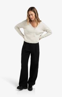 YAYA - Woven Wide Leg Trousers with Satin Side Tape